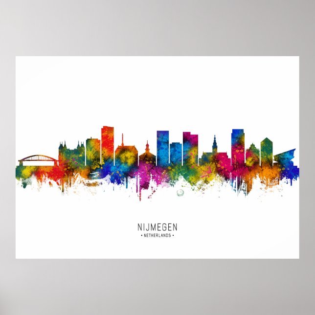 Nijmegen Netherlands Skyline Poster (Front)