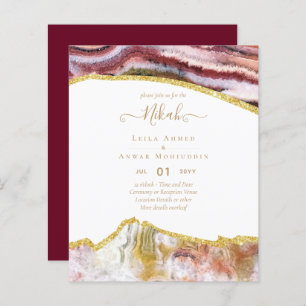 NIKAH - Agate Gold BUDGET  Wedding Invitations