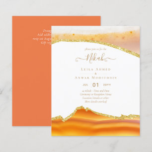 NIKAH - Agate Gold BUDGET Wedding Invitations