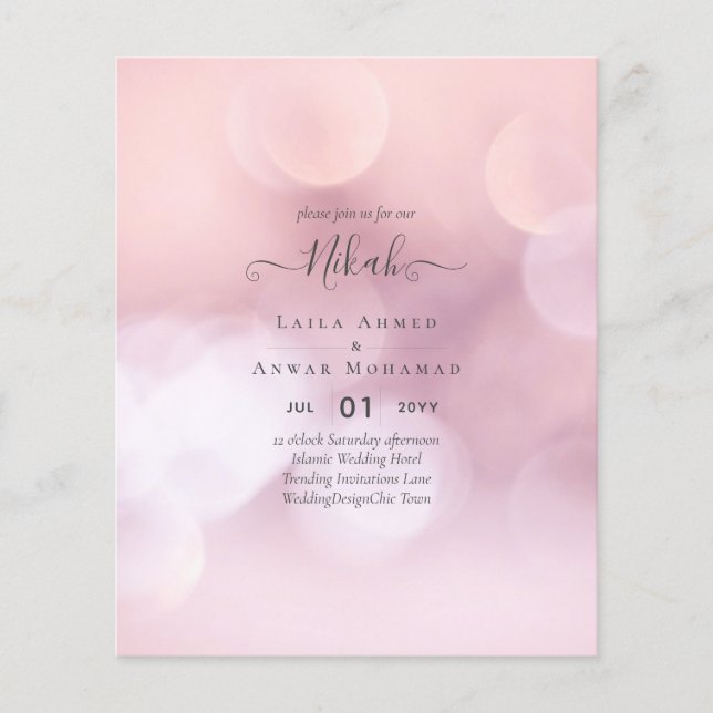 NIKAH - Budget Islamic Wedding Invitations Custom Flyer (Front)