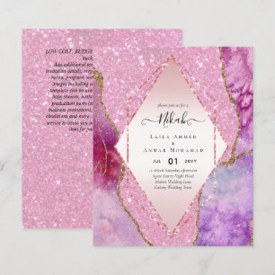 Nikah Islamic Wedding Invitations - Glittery Gold