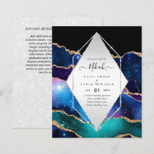 Nikah Wedding Invites AGATE GOLD GLITTER BUDGET