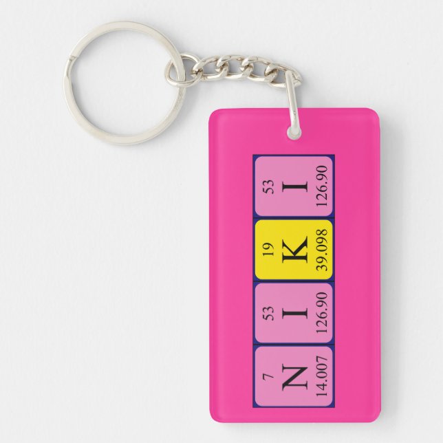 Niki periodic table name keyring (Front)