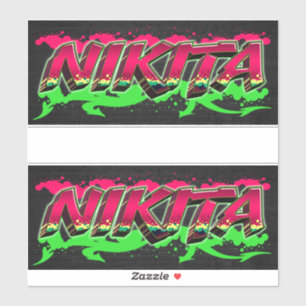 Nikita First Name Graffiti Sticker