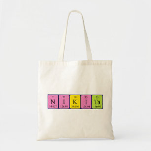 Nikita periodic table name tote bag