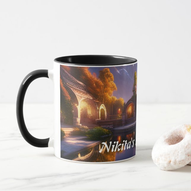 Nikita's Morning Tea Personalised Customisable Mug (With Donut)