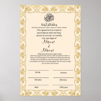 Nikkah certificate poster