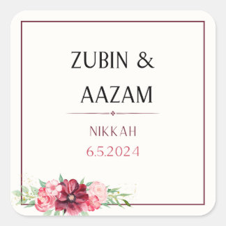 Nikkah favor Sticker, personalised stickers