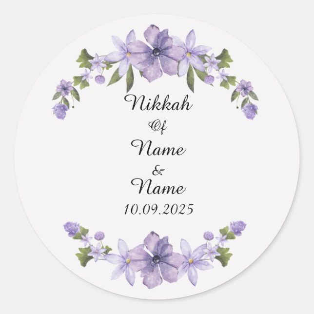 Nikkah favour stickers  (Front)