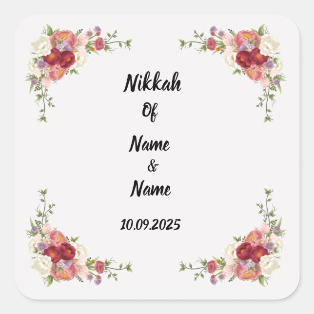Nikkah favour stickers  (Front)