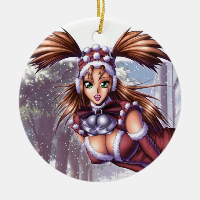 Nikki - Anime Christmas Ceramic Tree Decoration (Front)