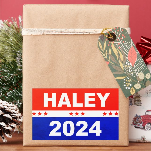Nikki Haley 2024 for president Rectangular Sticker (Holiday)