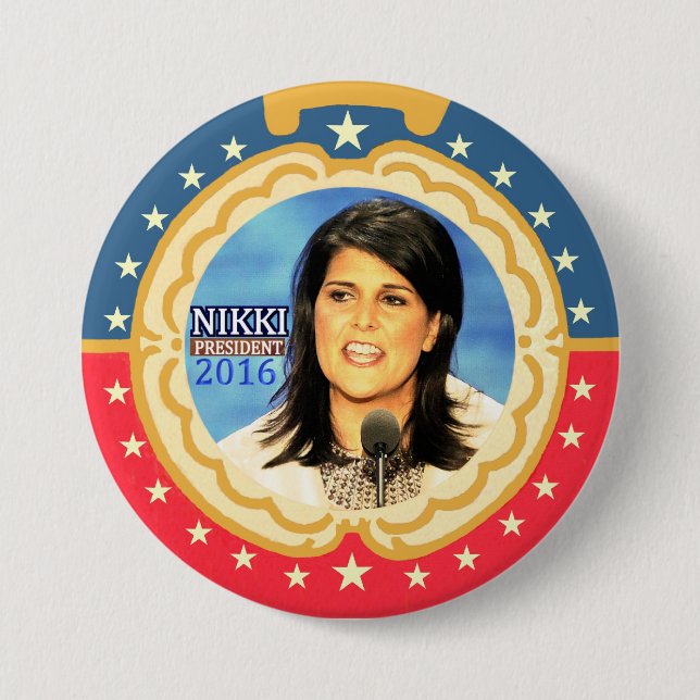 Nikki Haley for President 2016 7.5 Cm Round Badge (Front)