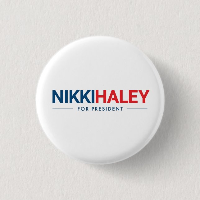 Nikki Haley for President 2024 3 Cm Round Badge (Front)