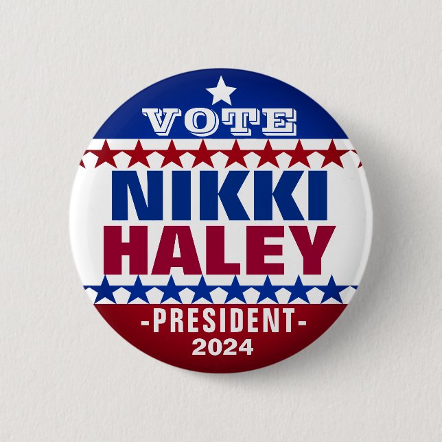 Nikki Haley for President 2024 Campaign Button (Front)