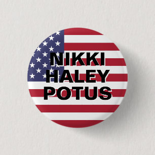 NIKKI HALEY POTUS 3 CM ROUND BADGE