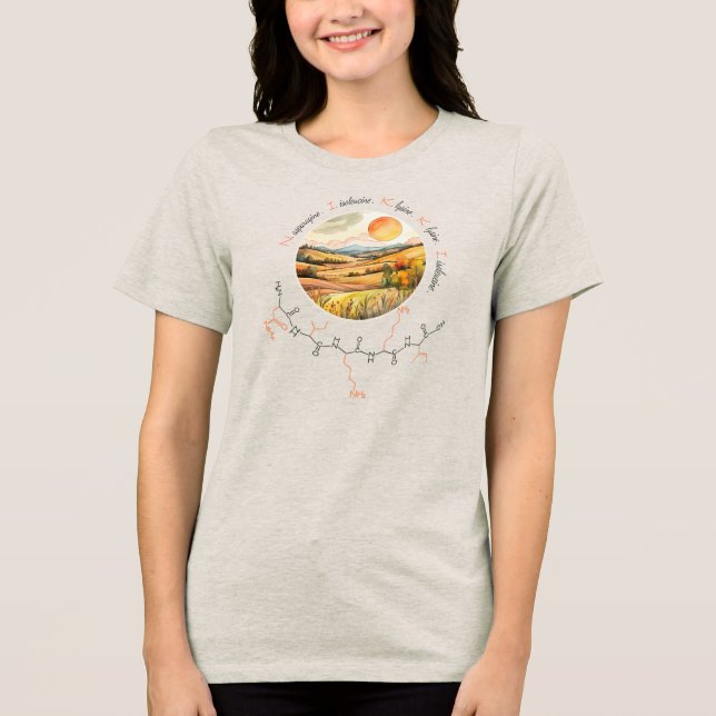 NIKKI peptide, Harvest Moon 10, custom text, light Tri-Blend Shirt (Front)