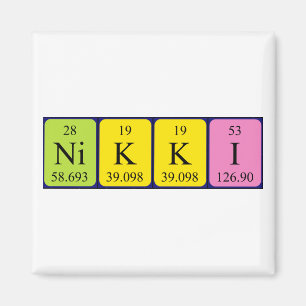 Nikki periodic table name magnet
