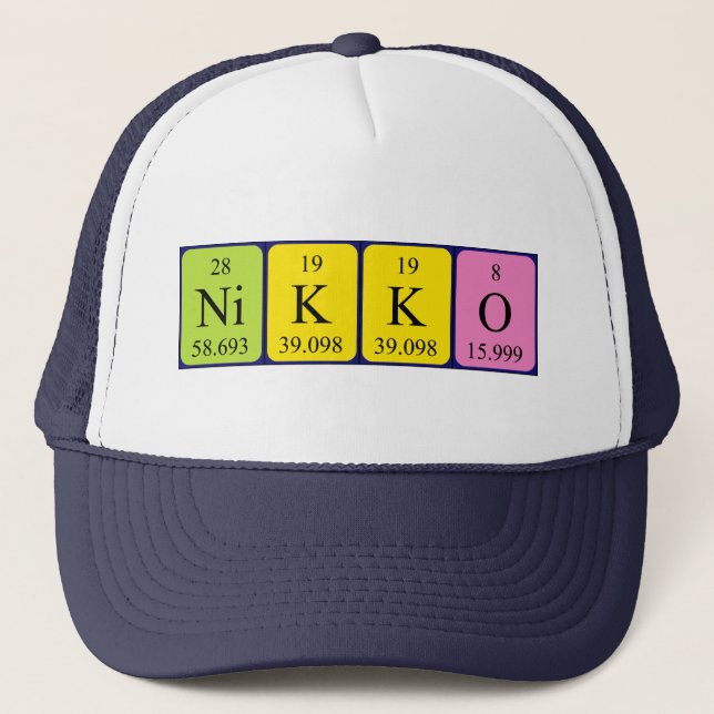Nikko periodic table name hat (Front)