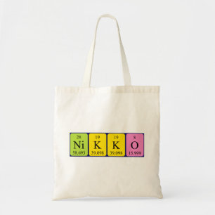 Nikko periodic table name tote bag