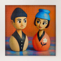 NIKO AND HANA PUZZLE.  20 X 20 INCHES.  