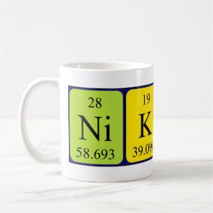 Nikola periodic table name mug
