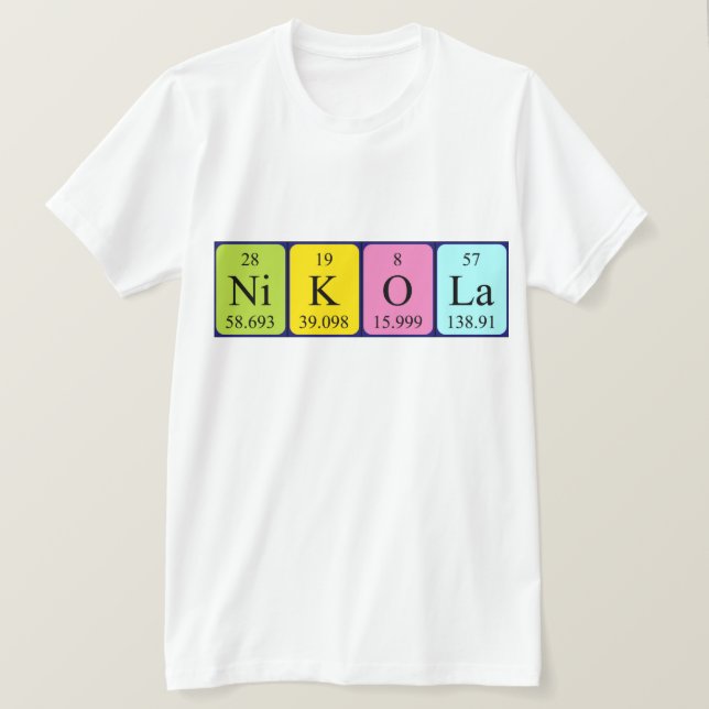 Nikola periodic table name shirt (Design Front)