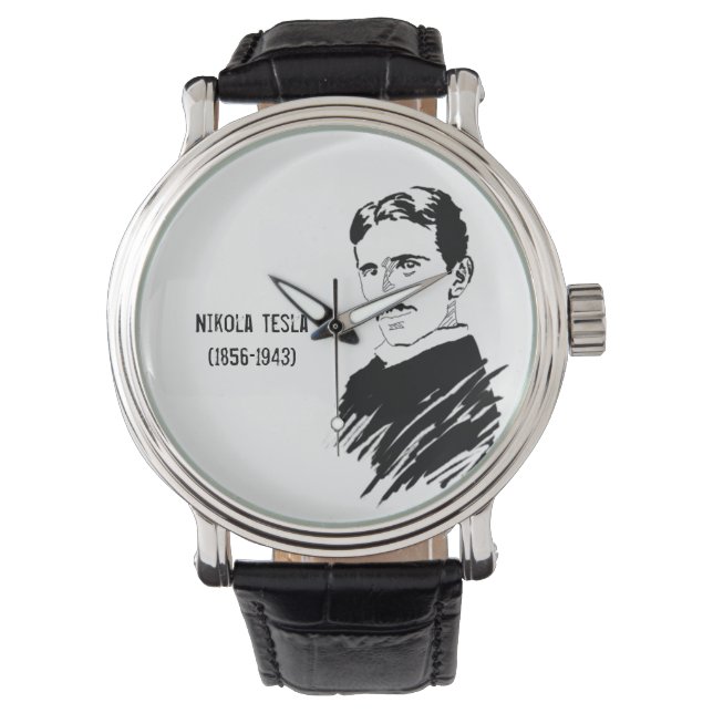 Nikola Tesla Art Vintage Wrist Watch (Front)
