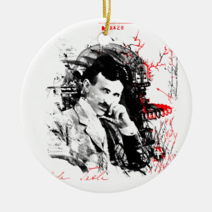 Nikola Tesla Ceramic Tree Decoration