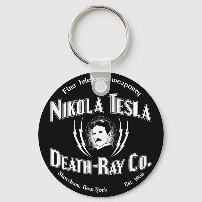 Nikola Tesla Death-Ray Co. Key Ring (Front)