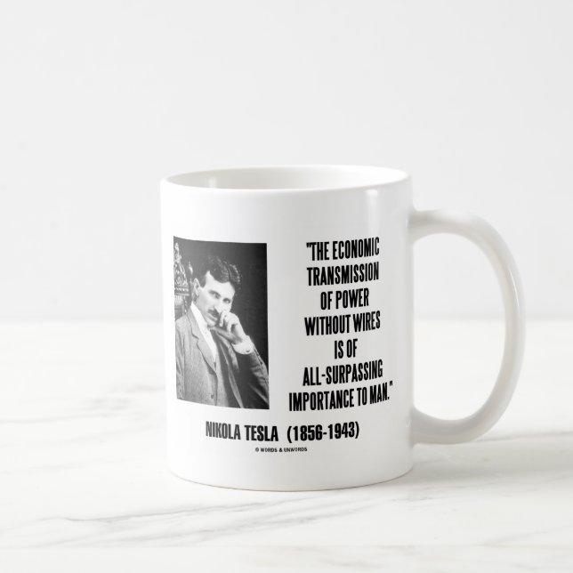 Nikola Tesla Economic Transmission Of Power Coffee Mug (Right)