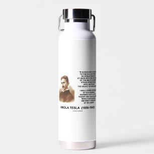 Nikola Tesla Edison Needle Haystack Theory Quote Water Bottle