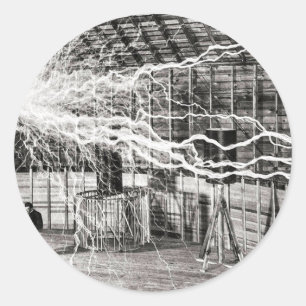 Nikola Tesla Electricity Classic Round Sticker