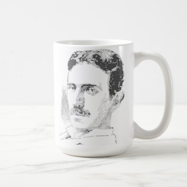 Nikola Tesla Face Coffee Mug (Right)