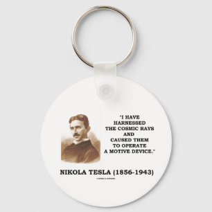 Nikola Tesla Harnessed Cosmic Rays Motive Device Key Ring