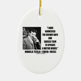 Nikola Tesla Harnessed The Cosmic Rays Device Ceramic Tree Decoration