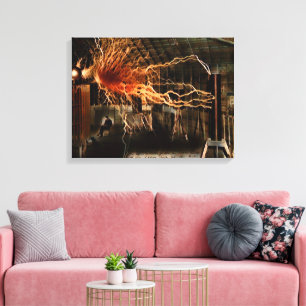 Nikola Tesla Man of Mystery Colour Redux Canvas Print
