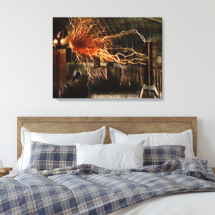Nikola Tesla Man of Mystery Colour Redux Canvas Print