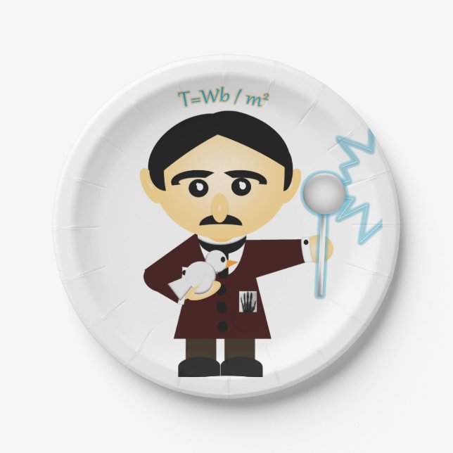 Nikola Tesla Paper Plate (Front)