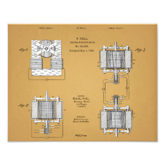 Nikola Tesla Patent Print