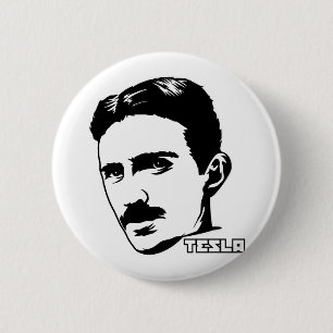 Nikola Tesla Portrait Button
