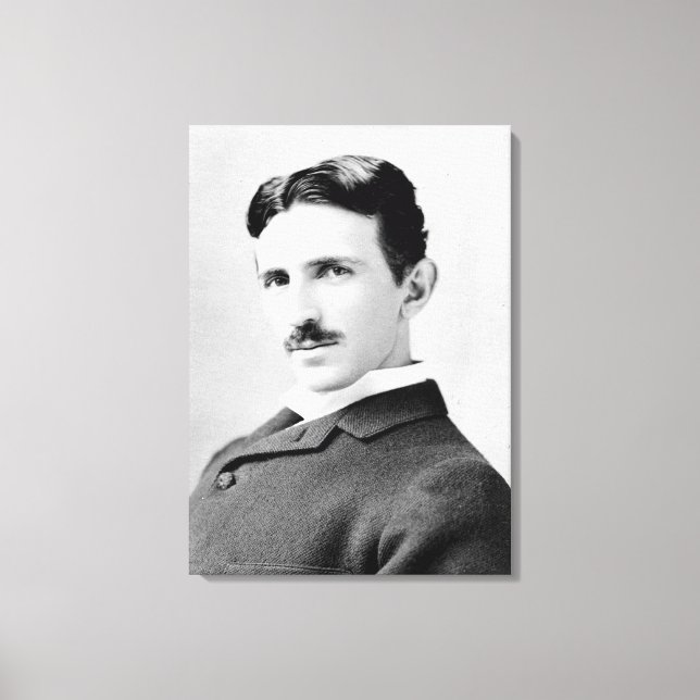 Nikola Tesla Portrait Canvas Print (Front)