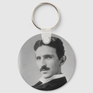 Nikola Tesla Portrait Key Ring