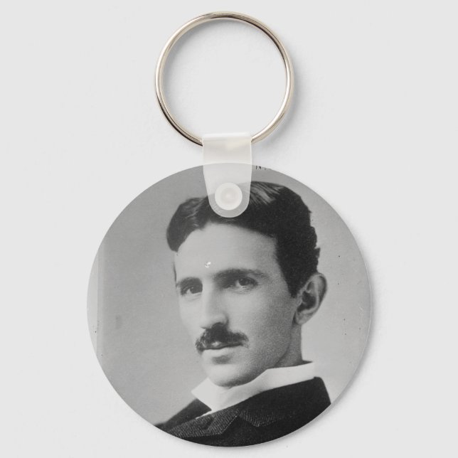 Nikola Tesla Portrait Key Ring (Front)