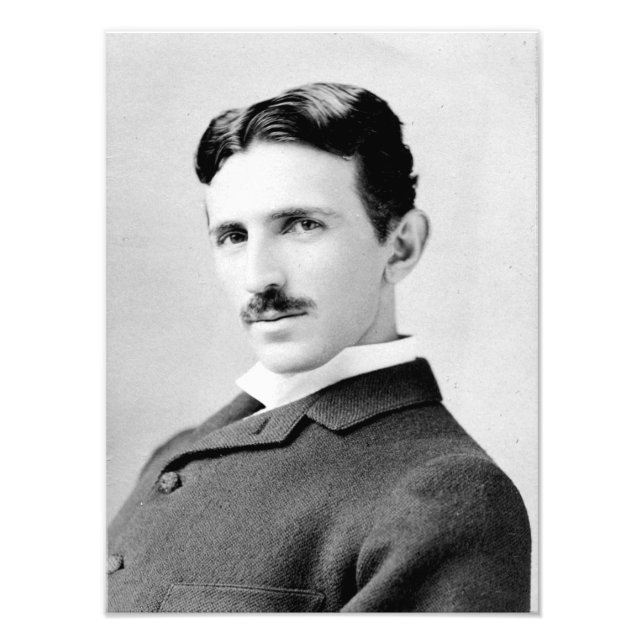 Nikola Tesla Portrait Photo Print (Front)