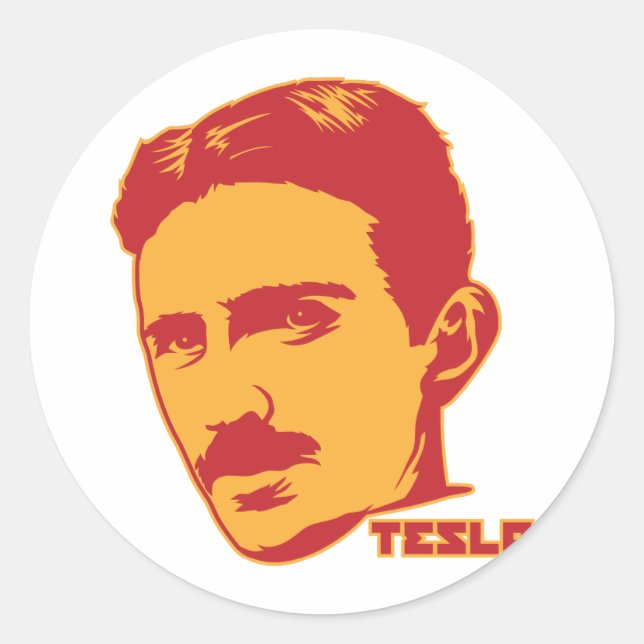 Nikola Tesla Portrait Sticker (Front)