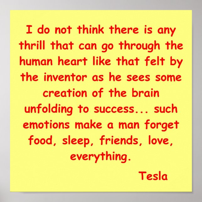 nikola tesla quote poster (Front)