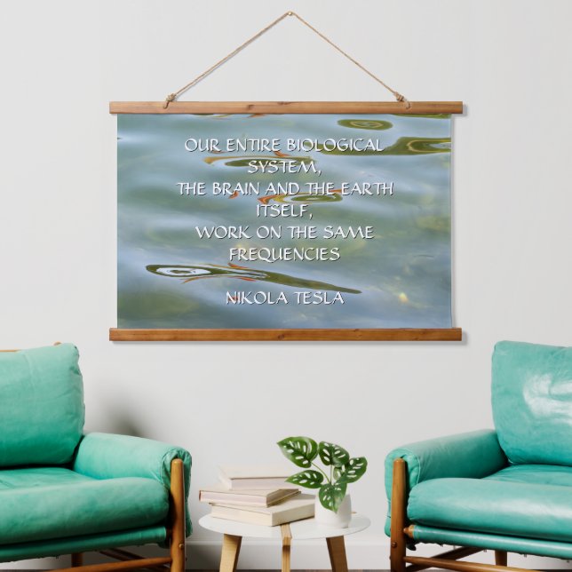 NIKOLA TESLA QUOTE - SAME FREQUENCIES - HANGING TAPESTRY (Living Room)