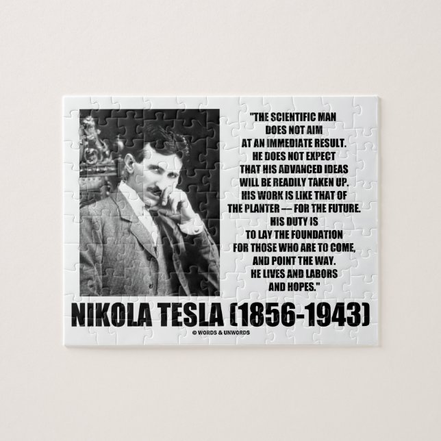 Nikola Tesla Scientific Man Does Not Aim Immediate Jigsaw Puzzle (Horizontal)