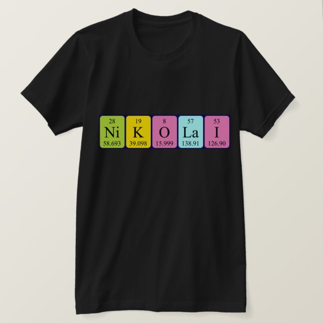 Nikolai periodic table name shirt (Design Front)